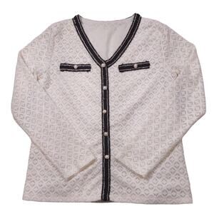 Mei Mei Soft Sweater with Faux Pearl Buttons, Size Medium